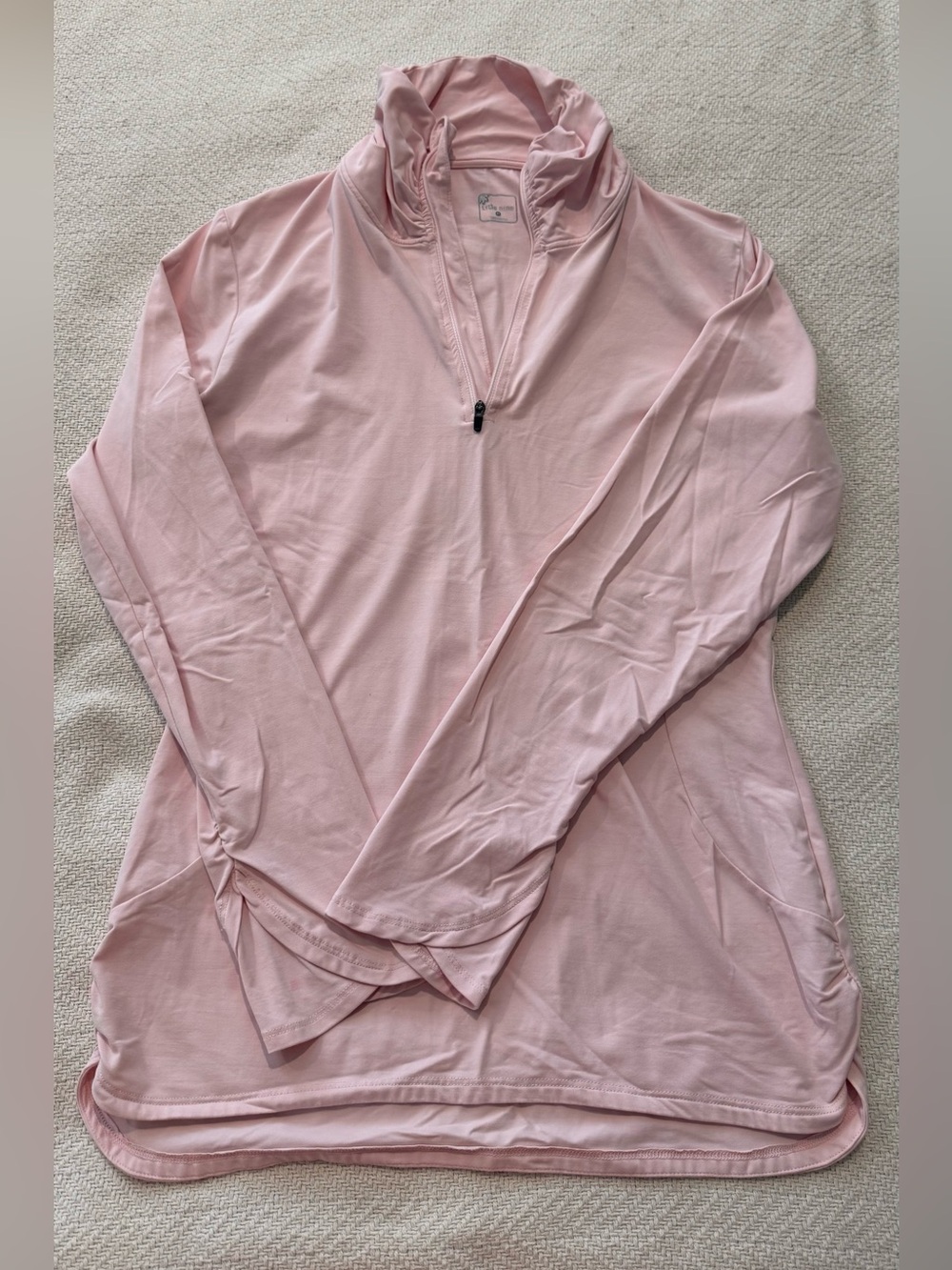 Title Nine Light Pink Long Sleeve Quarter-Zip Top